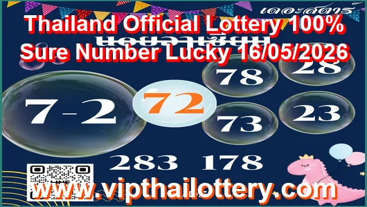 Thailand Lottery Today 100% Sure Number Lucky 16/05/2026