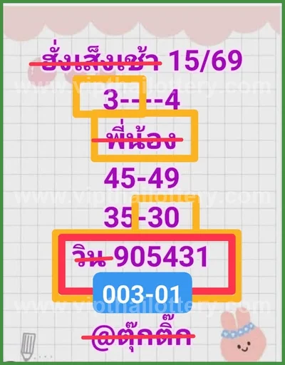 Thai Lottery 3Up VIP Formula Winning Touch HTF 01 June 2026