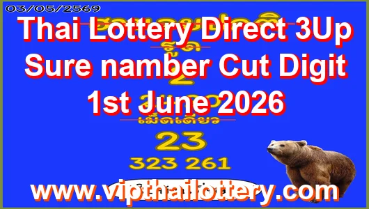 Thai Lottery Direct 3Up Sure namber Cut Digit 1st June 2026