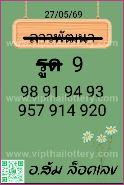 Thailand Lottery Paper Set Game HTF Touch 3Up Tips 01.6.2026