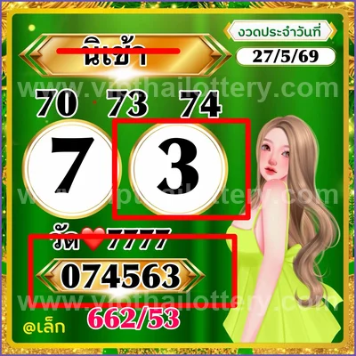 Thailand Lottery Paper Set Game HTF Touch 3Up Tips 01.6.2026