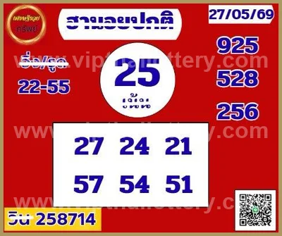 Thailand Lottery Down VIP HTF Touch Tips Set 3Up 01.06.26
