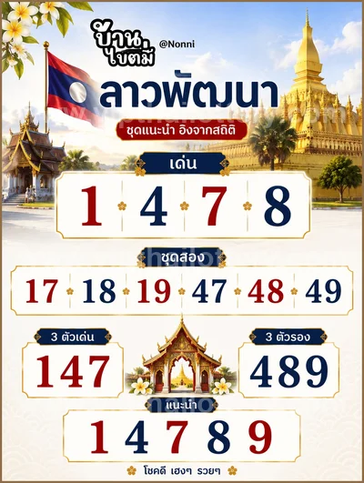 Thailand Lottery Down VIP HTF Touch Tips Set 3Up 01.06.26