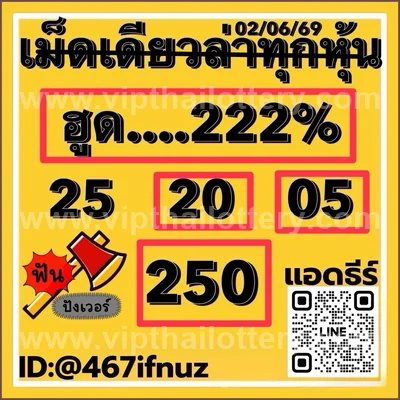 Thailand Lottery Down Cut Digit Paper Touch VIP 16.06.2026