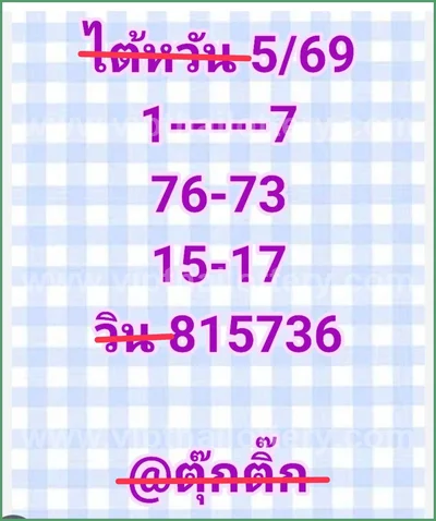 Thai Lotto Final Game Paper Cut Digit Direct 3Up 16-06-2026