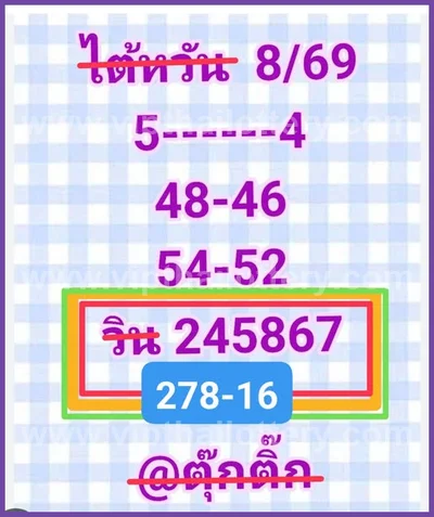Thailand Lottery Tips Formula Lucky VIP Touch Paper 1-6-2026