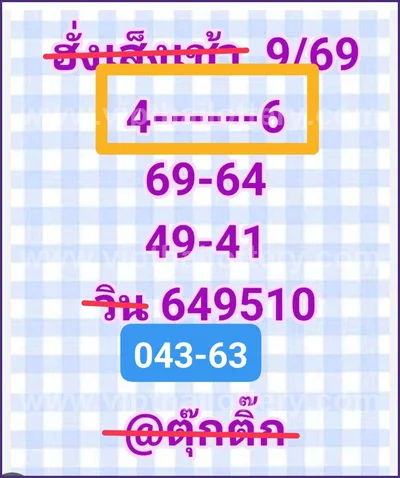 Thailand Lottery Tips Formula Lucky VIP Touch Paper 1-6-2026