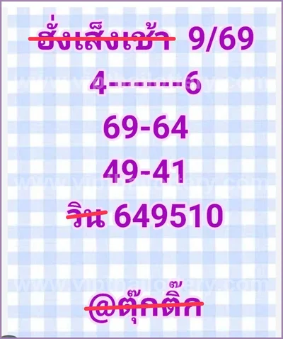 Thailand Lottery Tips Formula Lucky VIP Touch Paper 1-6-2026