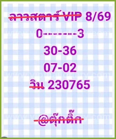 Thailand Lottery Tips Formula Lucky VIP Touch Paper 1-6-2026