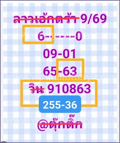Thailand Lottery Tips Formula Lucky VIP Touch Paper 1-6-2026