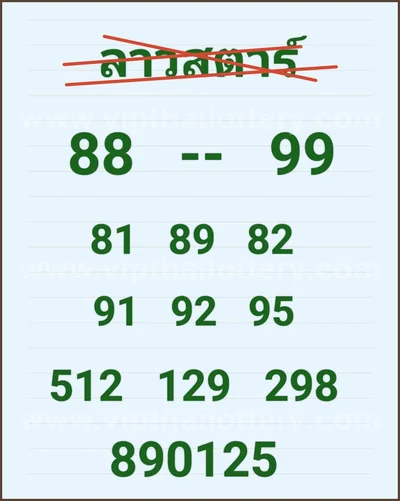Thailand Lottery Formula VIP Lucky Non-Miss 3Up 16-06-2026