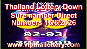 Thailand Lottery Down Sure namber Direct Numbers 16/6/2026