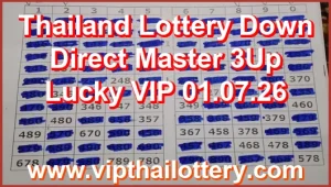 Thailand Lottery Down Direct Master 3Up Lucky VIP 01.07.26