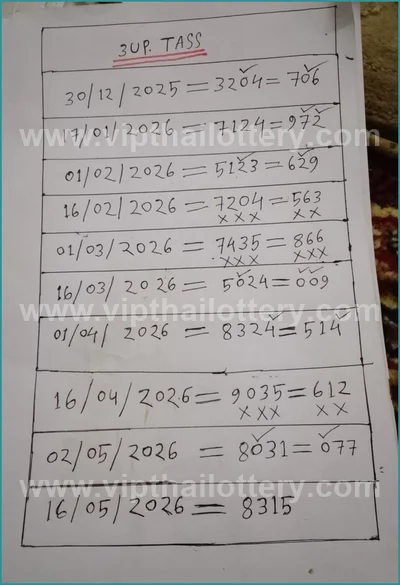 Thailand Lottery Down Direct Master 3Up Lucky VIP 01.07.26