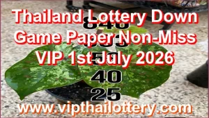 Thailand Lottery Down Game Paper Non-Miss VIP 1st July 2026