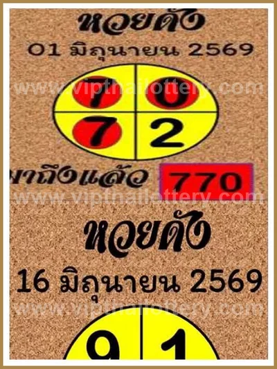 Thailand Lottery Down Game Paper Non-Miss VIP 1st July 2026
