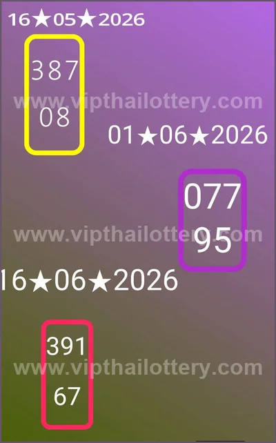 Thailand Lottery Down Game Paper Non-Miss VIP 1st July 2026