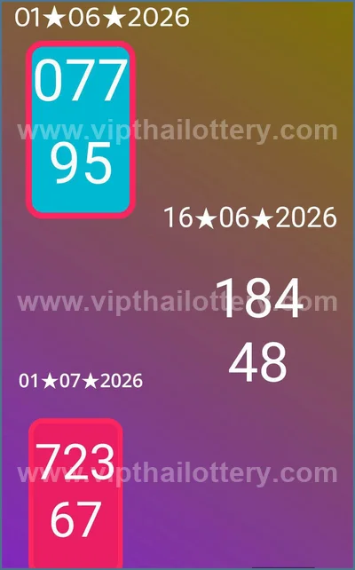 Thailand Lottery Down Game Paper Non-Miss VIP 1st July 2026