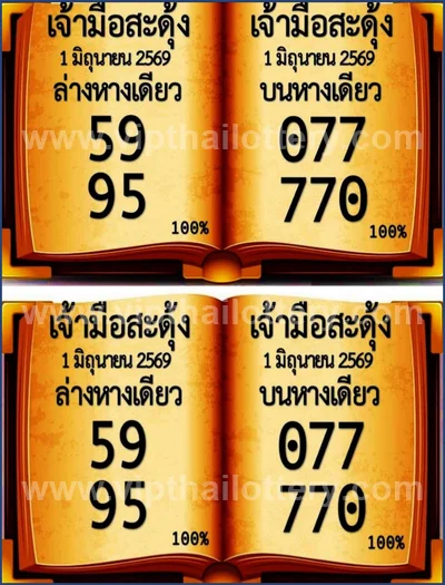 Thai Lottery VIP Game Set Master Tips Numbers 3Up 01.07.26