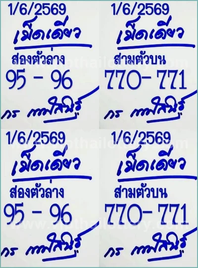 Thai Lottery VIP Game Set Master Tips Numbers 3Up 01.07.26