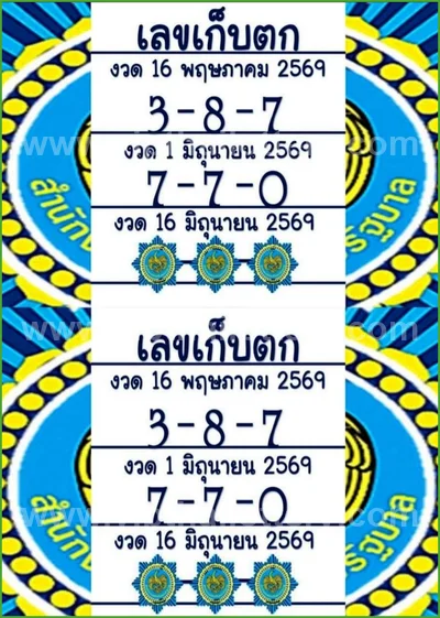 Thai Lottery VIP Game Set Master Tips Numbers 3Up 01.07.26