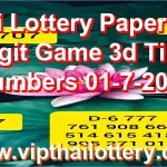 Thai Lottery Paper Cut Digit Game 3d Tips Numbers 01-7-2026