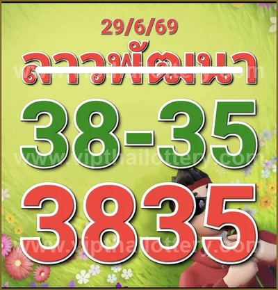 Thailand Lottery Down Cut Digit Paper Set Direct 01/07/2026