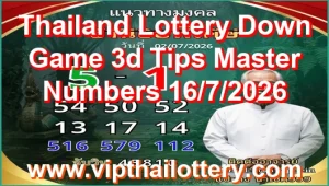 Thailand Lottery Down Game 3d Tips Master Numbers 16/7/2026