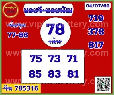 Thai Lotto Cut Digit Numbers HTF Set Master Lucky 16.07.26