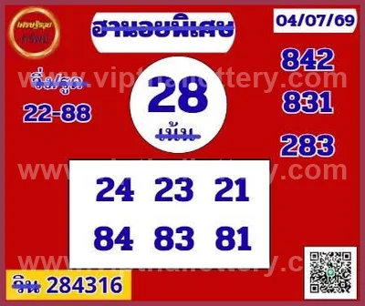 Thai Lotto Cut Digit Numbers HTF Set Master Lucky 16.07.26