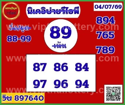 Thai Lotto Cut Digit Numbers HTF Set Master Lucky 16.07.26