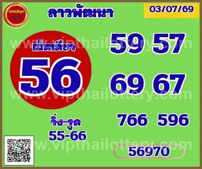 Thai Lotto Cut Digit Numbers HTF Set Master Lucky 16.07.26