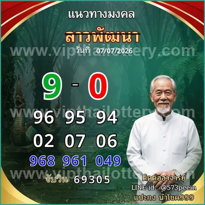 Thai Lotto 3Up Final Game Lucky Sure namber Set 16/07/2026