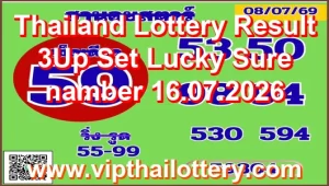 Thailand Lottery Result 3Up Set Lucky Sure namber 16.07.2026