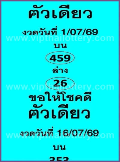 Thailand Lottery Formula Tips Winning Touch Lucky 16/7/2026