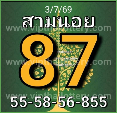 Thai Lottery Tips Numbers 3Up Game VIP Set Touch 16.7.2026