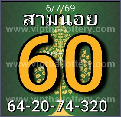 Thai Lottery Tips Numbers 3Up Game VIP Set Touch 16.7.2026
