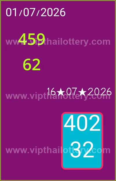Thai Lottery Paper Non-Miss Final Game 3Up 16th July 2026
