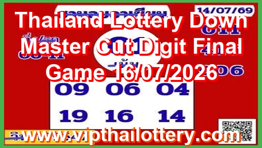 Thailand Lottery Down Master Cut Digit Final Game 16/07/2026