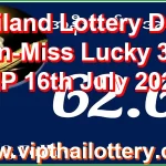 Thailand Lottery Down Non-Miss Lucky 3Up VIP 16th July 2026