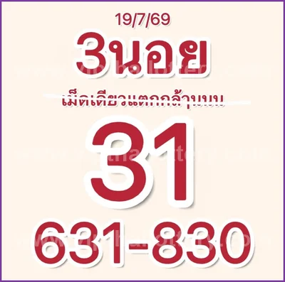 Thailand Lottery Non-Miss Sure namber Direct 3Up 01-08-2026