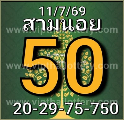 Thailand Lottery Down Non-Miss Lucky Paper Set 1st August 26