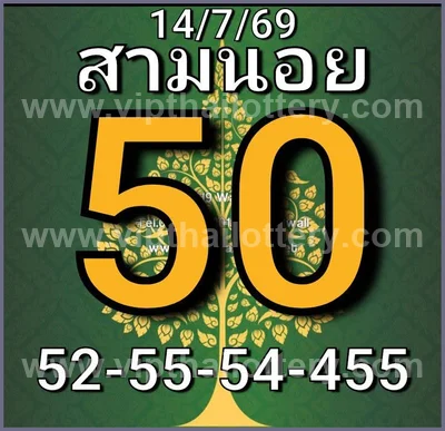 Thailand Lottery Down Non-Miss Lucky Paper Set 1st August 26