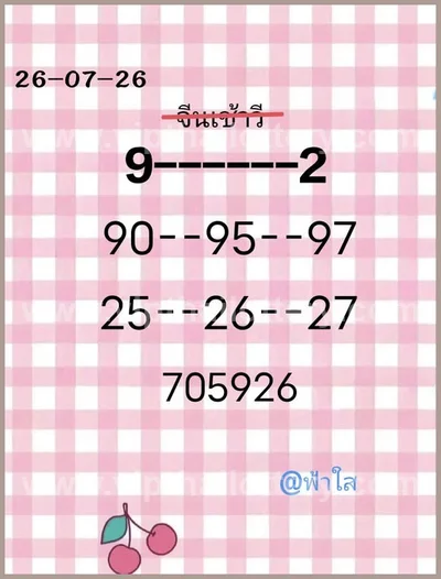 Thailand Lottery Lucky Master 3Up Direct HTF 1st August 26
