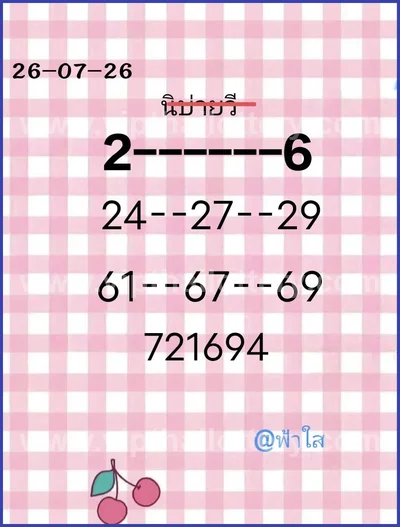 Thailand Lottery Lucky Master 3Up Direct HTF 1st August 26