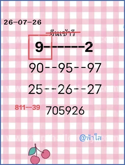 Thailand Lottery Lucky Master 3Up Direct HTF 1st August 26