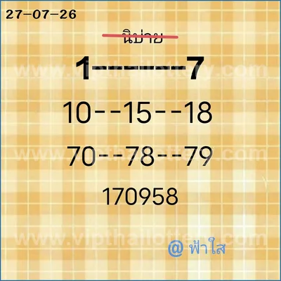 Thailand Lottery Lucky Master 3Up Direct HTF 1st August 26