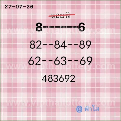 Thailand Lottery Lucky Master 3Up Direct HTF 1st August 26