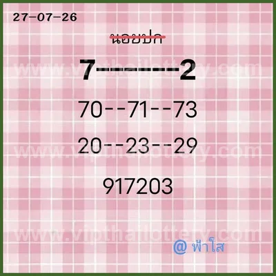 Thailand Lottery Lucky Master 3Up Direct HTF 1st August 26
