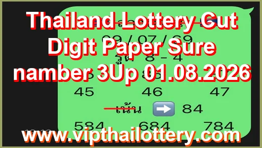 Thailand Lottery Cut Digit Paper Sure namber 3Up 01.08.2026